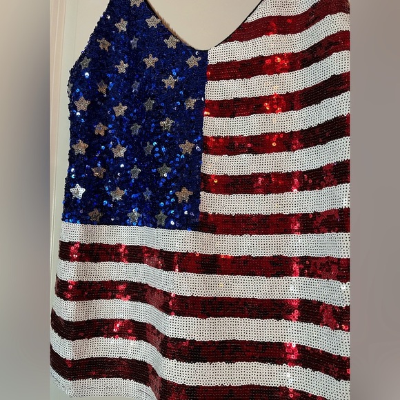 Miss Chievous | Sequin American Flag Tank Top Size Large - Picture 7 of 8